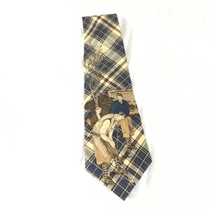Vintage Silk Van Heusen Argyle Golfer Tie Gatsby